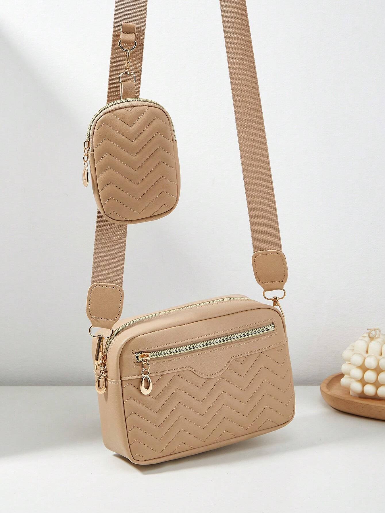 1 Piece Women'S Small Square Shoulder Bag, Quilted Crossbody Handbag with Coin Purse