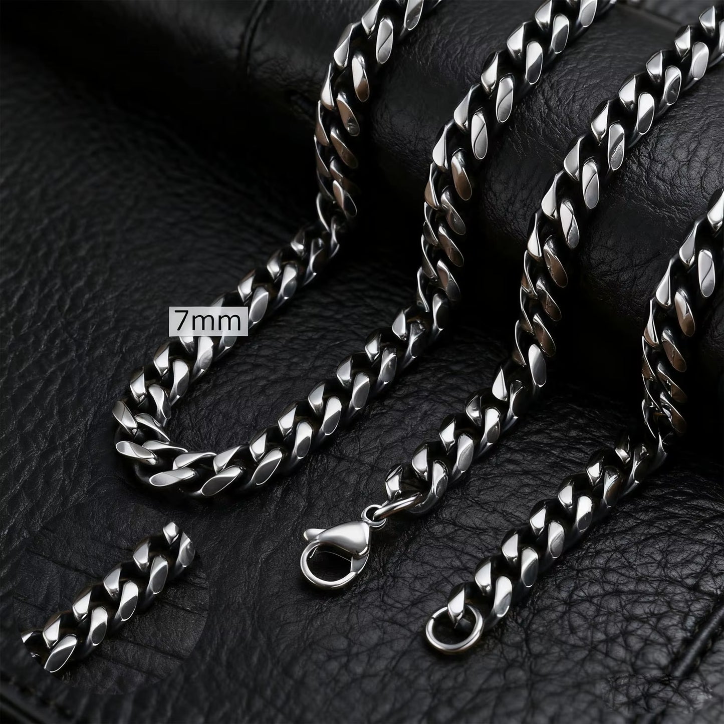 Basic Cuban Chain Necklace for Men Women,Stainless Steel Curb Link Chain Collar,3/5/7/9/11Mm Width Black Gold Retro Color Choker