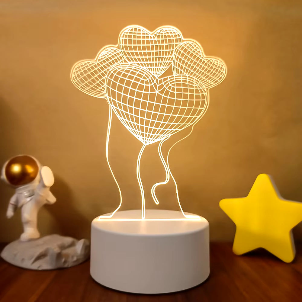 3D LED Lamp Creative 3D LED Night Lights Novelty Illusion Night Lamp 3D Illusion Table Lamp for Home Decorative Light