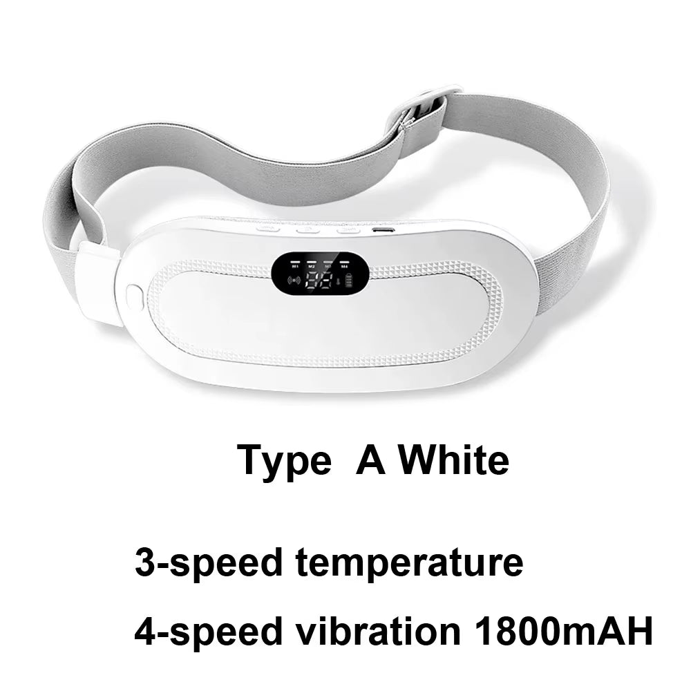 Electric Period Cramp Massager Vibrating Heating Period Pads Belt for Menstrual Colic Waist Stomach Abdominal Warm Palace Belt